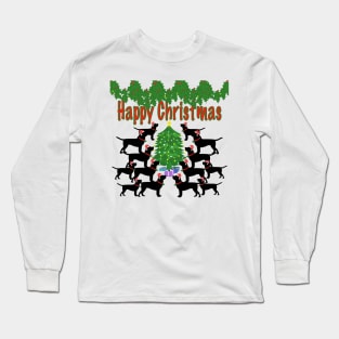 Black labradors at Christmas Long Sleeve T-Shirt